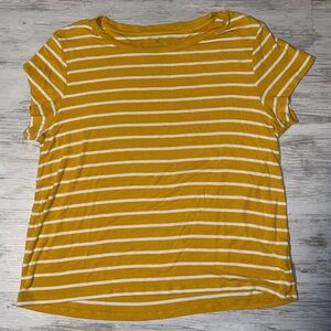 American Eagle Striped Yellow and White Women's Top